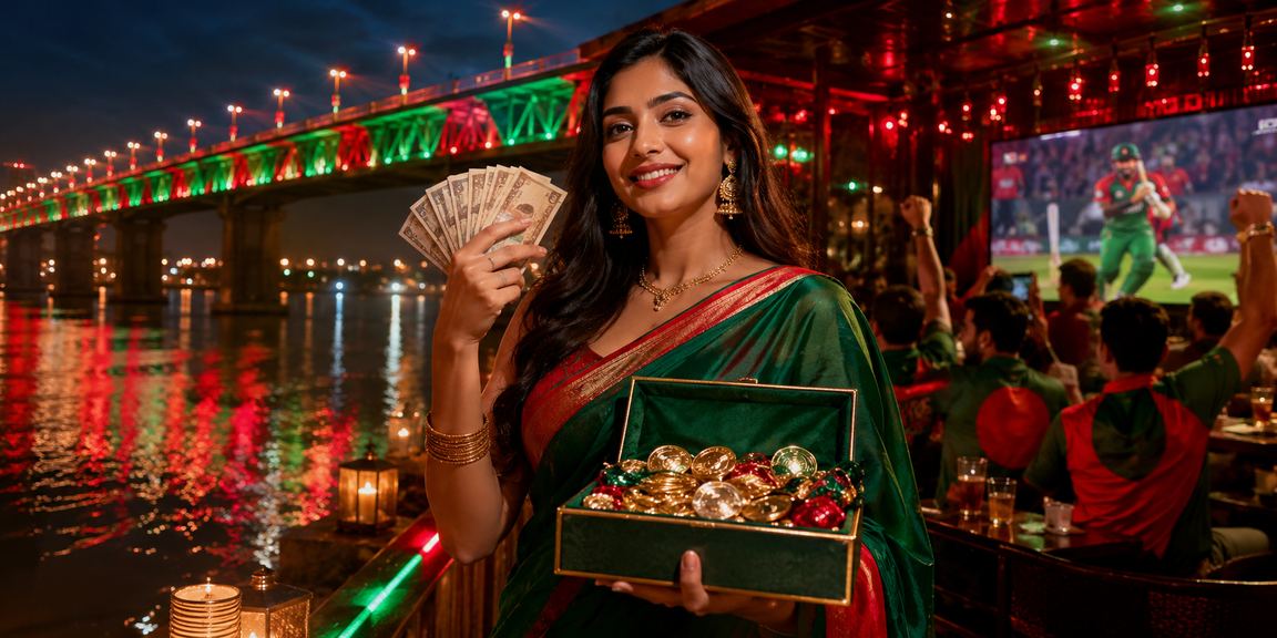ময়মনসিংহে লাল-সবুজ পতাকার পাশে মোবাইলে ক্রিকেট বেটিং উপভোগ করছেন একজন ব্যবহারকারী